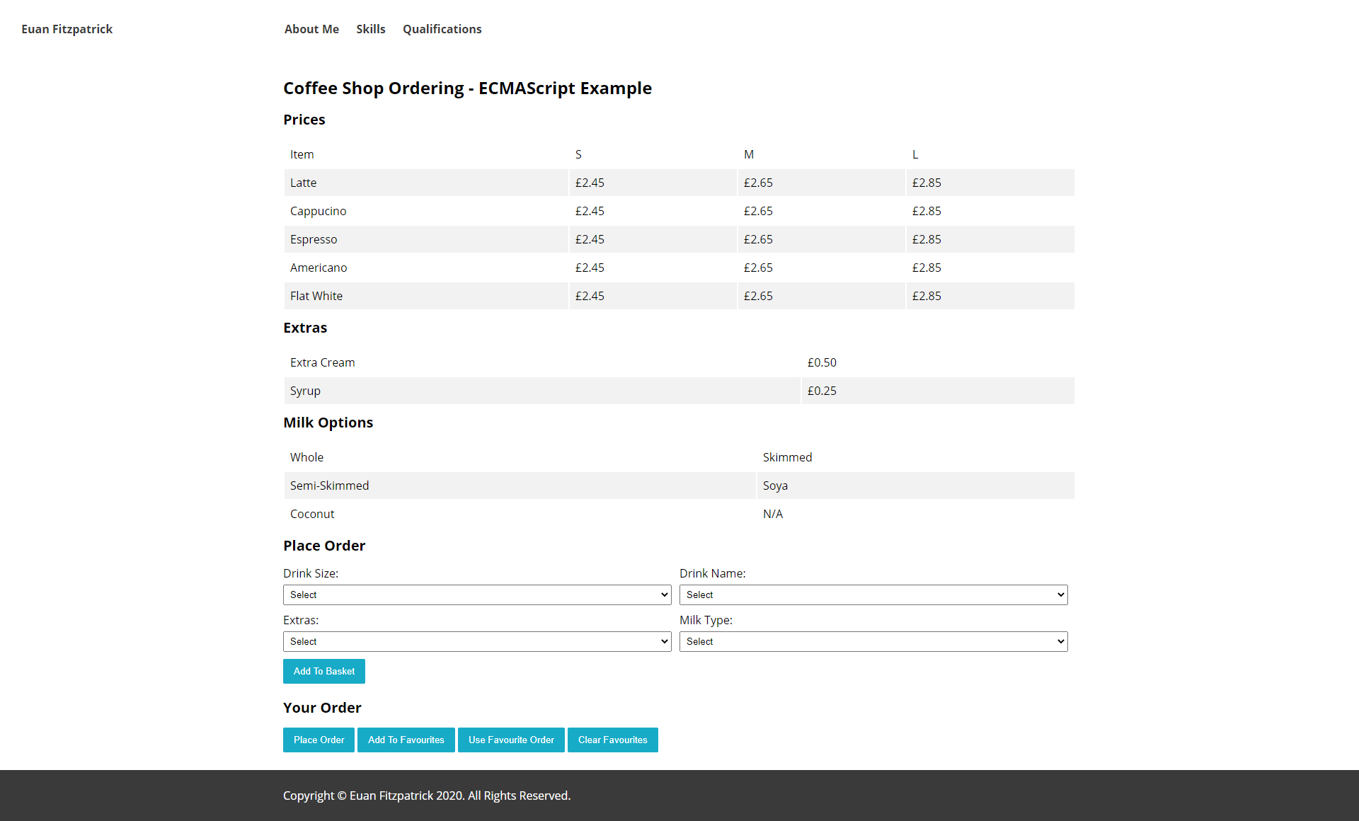 Image of Coffee Shop application